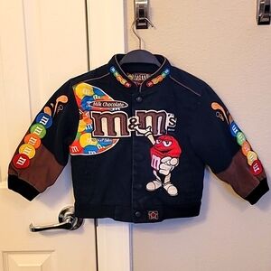 JH Design Denim M & M's Button Close Embroidered Sports Jacket Boys 4T
